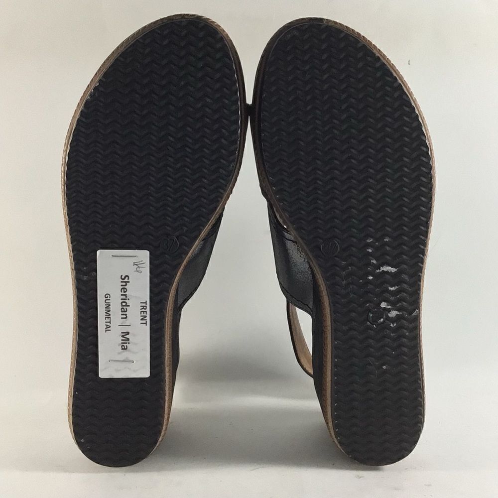 Sheridan Mia Metallic Black Platform Sandals - Picture 7 of 8